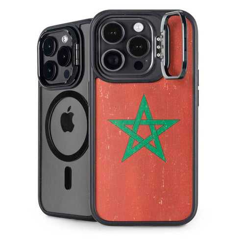 Morocco Flag Distressed iPhone 16 Pro Kickstand Case